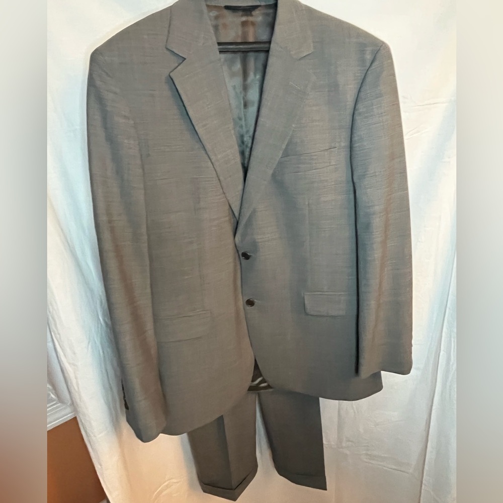 Men's Gray Brooks Brothers 346 stretch Wool blend suit blazer 43R pants 34 work